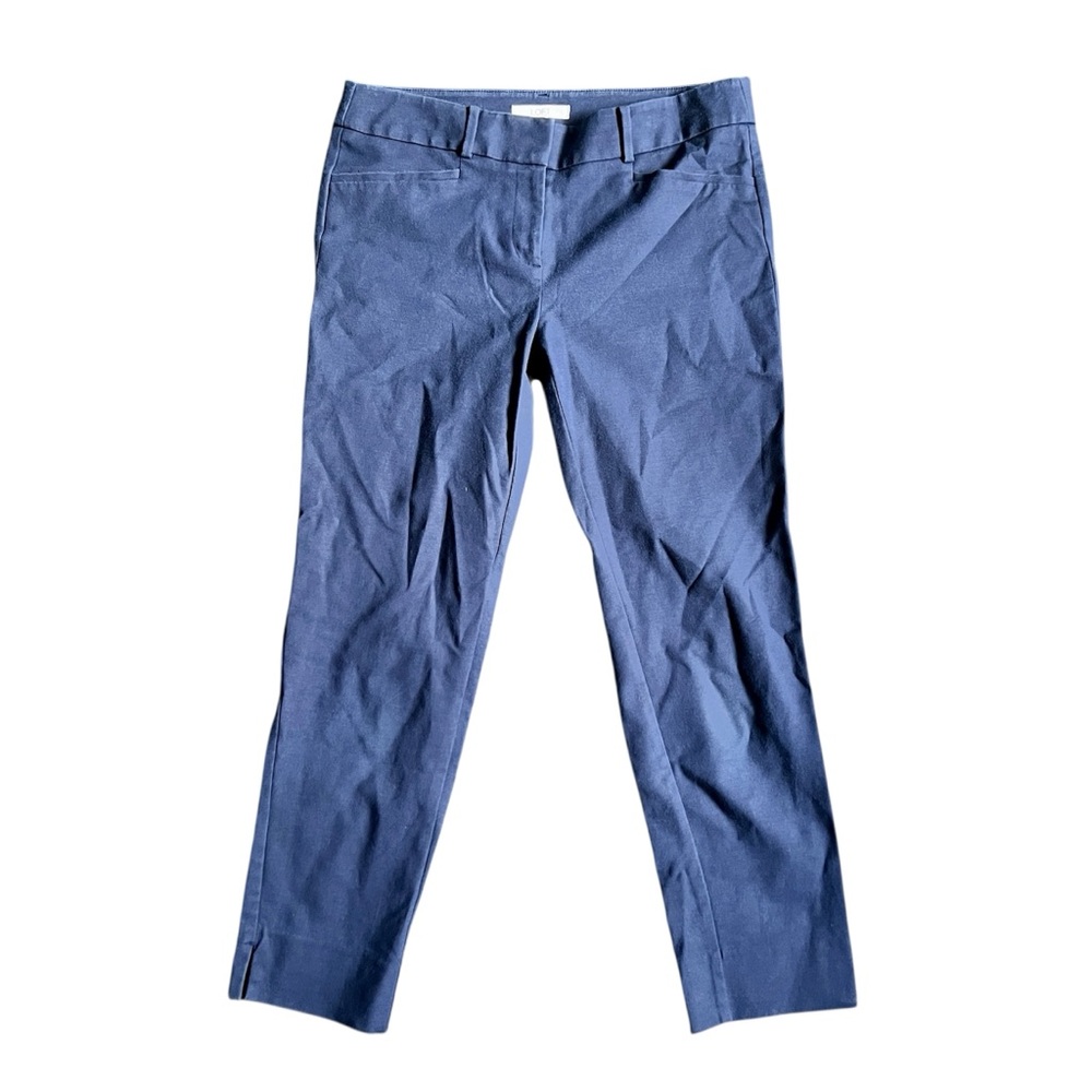 LOFT Marisa Blue Trousers Ankled Straight Leg Business Casual Pants EUC 8 Tall